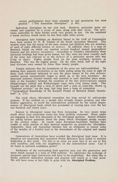 Page 3 of 16  This issue contained a range of articles on land rights issues, both in Australia and overseas.