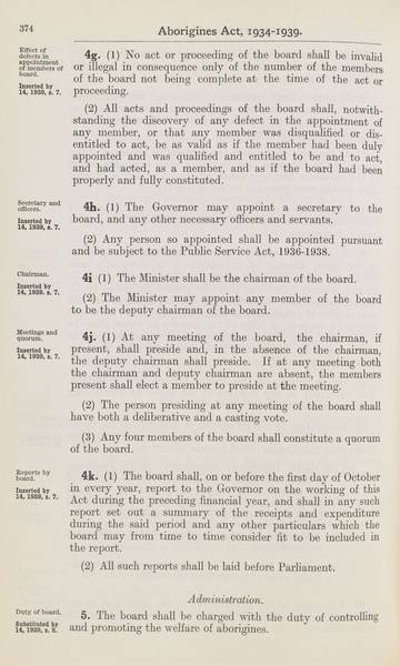 Page 4 of 21 Aborigines Act, 1934-1939, being Aborigines Act, 1934, No. 2154 of 1934 (assented to 18 October 1934) as amended by Aborigines Act Amendment Act, 1939, No. 14 of 1939 (assented to 22 November 1939). An Act to consolidate certain Acts relating to the protection and control of the aboriginal and half-caste inhabitants of South Australia.