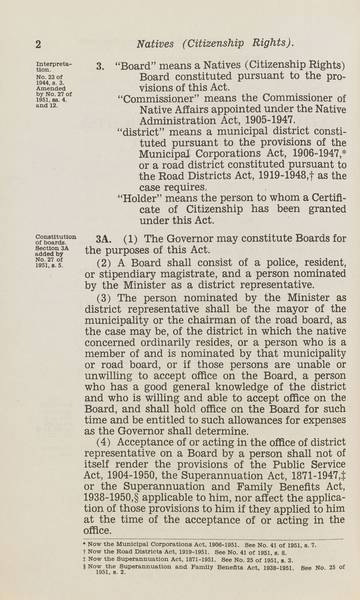 Page 2 of 6 Natives (Citizenship Rights) Act, 1944-1951, Western Australia. An Act to provide for the acquisition of full rights of citizenship by aborigine natives. Assented to 23 December 1944.