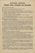 The 1962-63 National Petition campaign aimed to collect 250,000 signatures nation wide. The actual count was approximately 103,000 signatures. This Victorian National Petition Campaign Committee petition argued the case for the referendum.