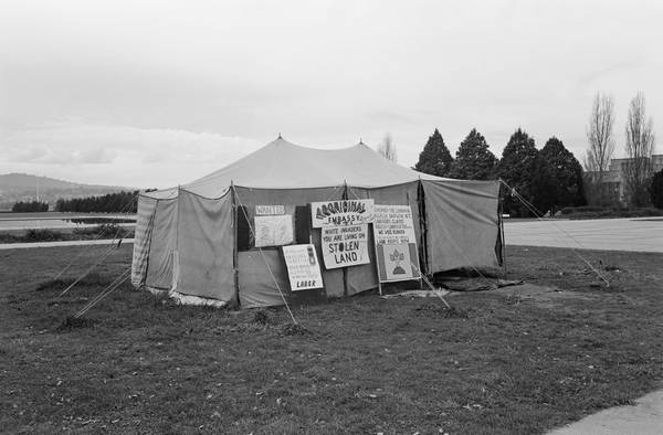 From 1972 the lawns opposite what is now Old Parliament House continue to be a site of protest for Indigenous Australians.