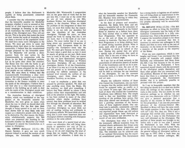 Page 6 of 9 Parliamentary debates, Constitution Alteration (Aborigines) Bill 1966. William Wentworth, Second Reading Speech, House of Representatives, 10 March 1966.