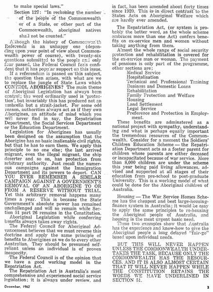 Page 2 of 2 Government silence followed the electors' request that they take more responsibility for Aboriginal Australians leading to Bryant's prompting question.