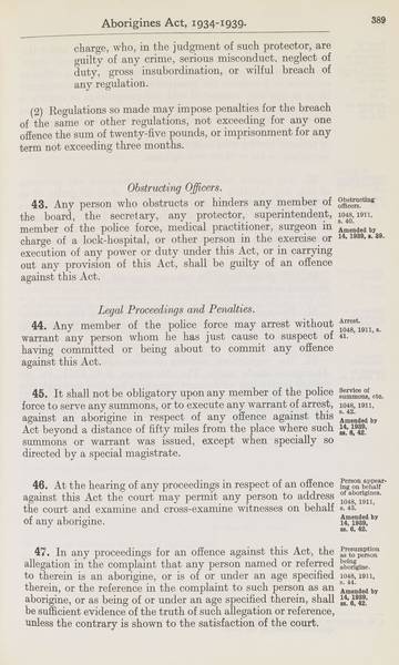 Page 19 of 21 Aborigines Act, 1934-1939, being Aborigines Act, 1934, No. 2154 of 1934 (assented to 18 October 1934) as amended by Aborigines Act Amendment Act, 1939, No. 14 of 1939 (assented to 22 November 1939). An Act to consolidate certain Acts relating to the protection and control of the aboriginal and half-caste inhabitants of South Australia.