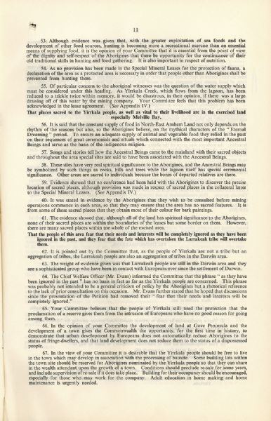 Page 8 of 10  Report of the House of Representatives Select Committee on Grievances of Yirrkala Aborigines, Arnhem Land Reserve, 1963