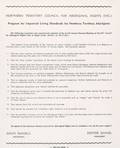 This Northern Territory Council for Aboriginal Rights resolution on improving Aboriginal living standards was composed at the people's request by Frank Hardy following a meeting which set out these points.