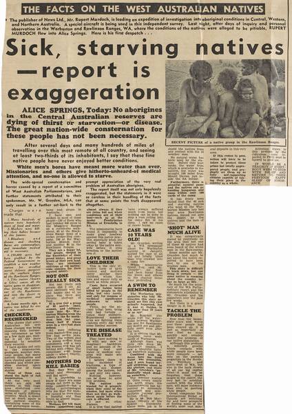 The photo chosen to support Murdoch's argument was not a recent picture as he claimed. Rather it was taken in 1953 by Bill Grayden.