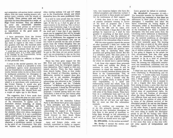 Page 3 of 9 Parliamentary debates, Constitution Alteration (Aborigines) Bill 1966. William Wentworth, Second Reading Speech, House of Representatives, 10 March 1966.
