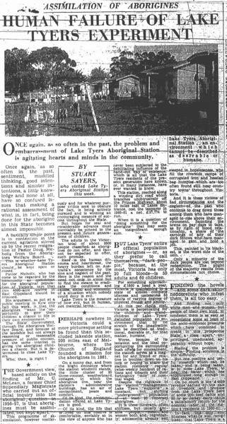 The publication of this article generated community response to the issue: most letters to the editor opposed the idea that the settlement be abandoned and remaining Aboriginal residents be assimilated into the community.