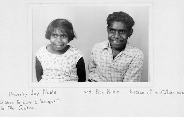 Beverley Joy and Ron Noble in 1960, six years after arriving at Kurrawang mission. Beverley Joy had been chosen to give a bouquet to the Queen in 1954 soon after arriving at the Mission.