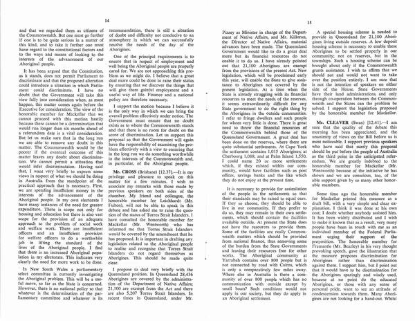 Page 8 of 9 Parliamentary debates, Constitution Alteration (Aborigines) Bill 1966. William Wentworth, Second Reading Speech, House of Representatives, 10 March 1966.