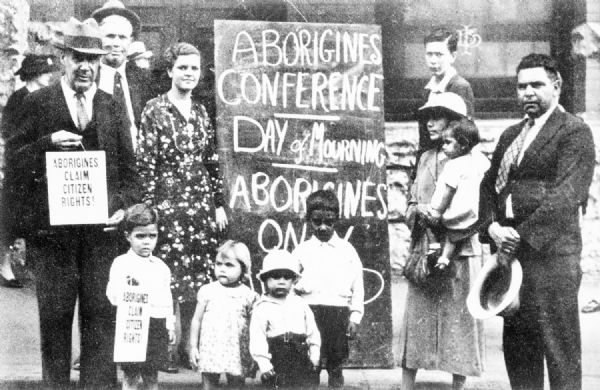 On 26 January 1938 a day of mourning was arranged by the Aborigines Progressive Association to protest 'the callous treatment of our people by the whitemen during the past 150 years'.