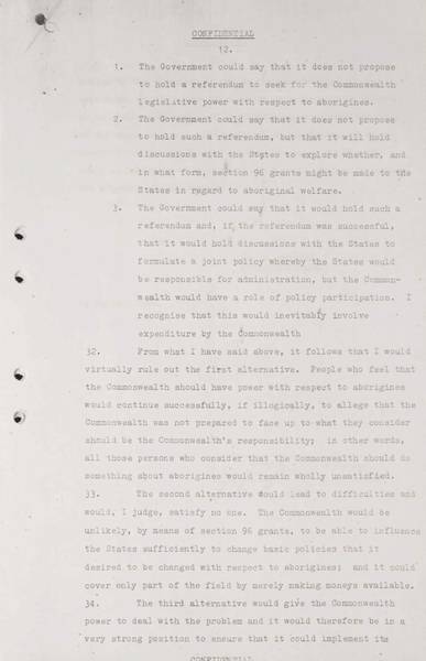 Page 12 of 13 (note pages 14-16 are related documents) Confidential for Cabinet, Submission no. 1009 Constitutional amendments: sections 24-27, 127 and 51 (xxvi) Attorney-General Bill Snedden sets out the case for amendment of section 51 (xxvi) of the Australian Constitution.