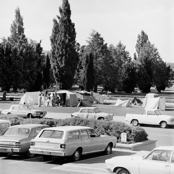 From January to July the number of tents and permanent protestors grew.